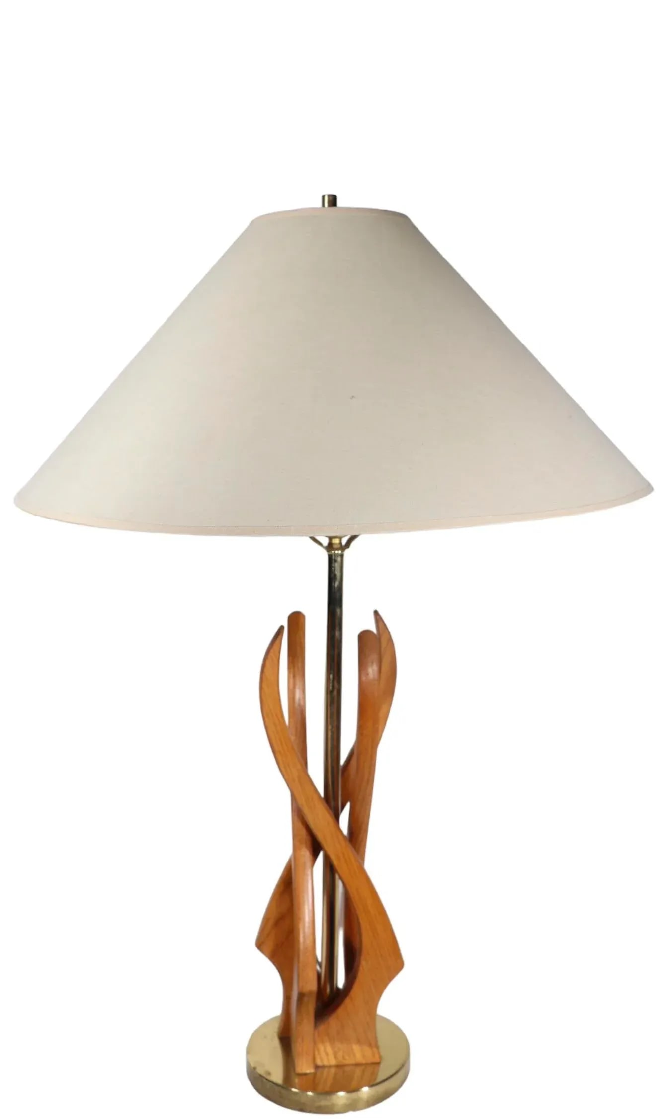 Sculptural Mid Century Wood Table Lamp American in the Danish Style C 1950/1960's - 5