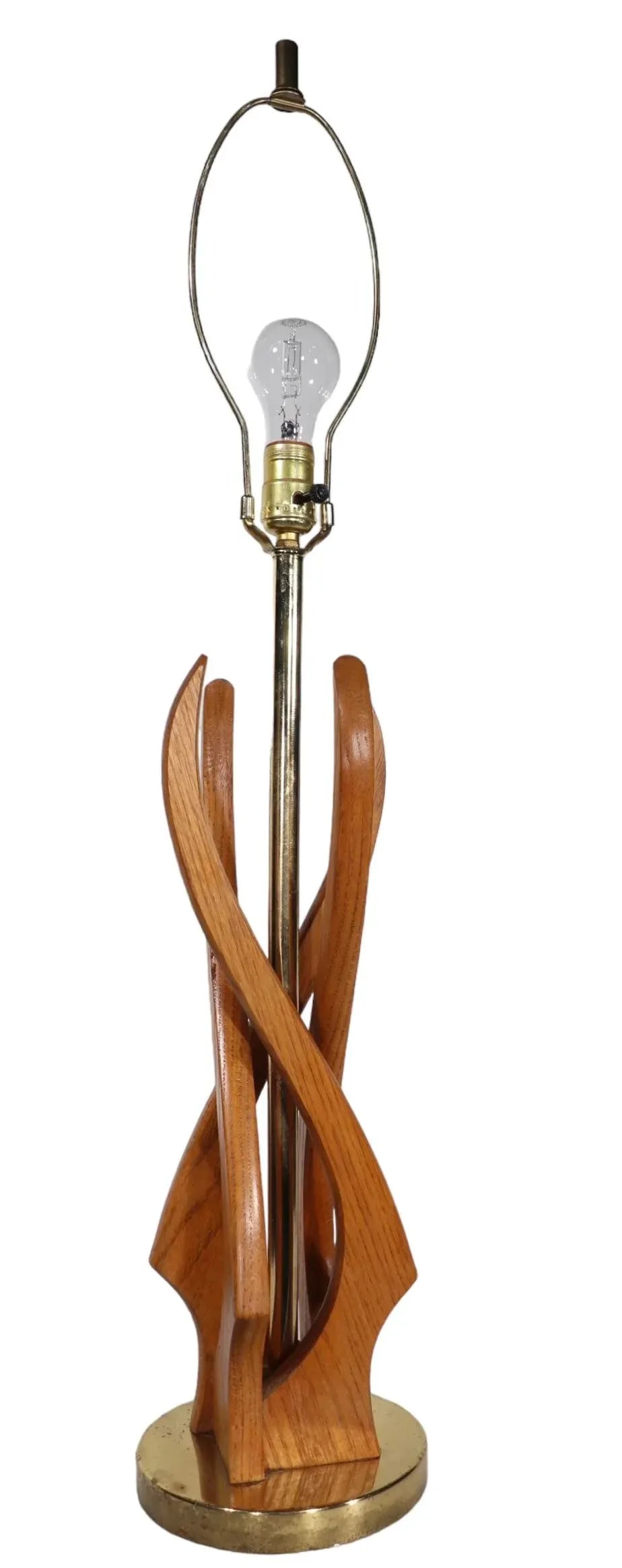 Sculptural Mid Century Wood Table Lamp American in the Danish Style C 1950/1960's - 6