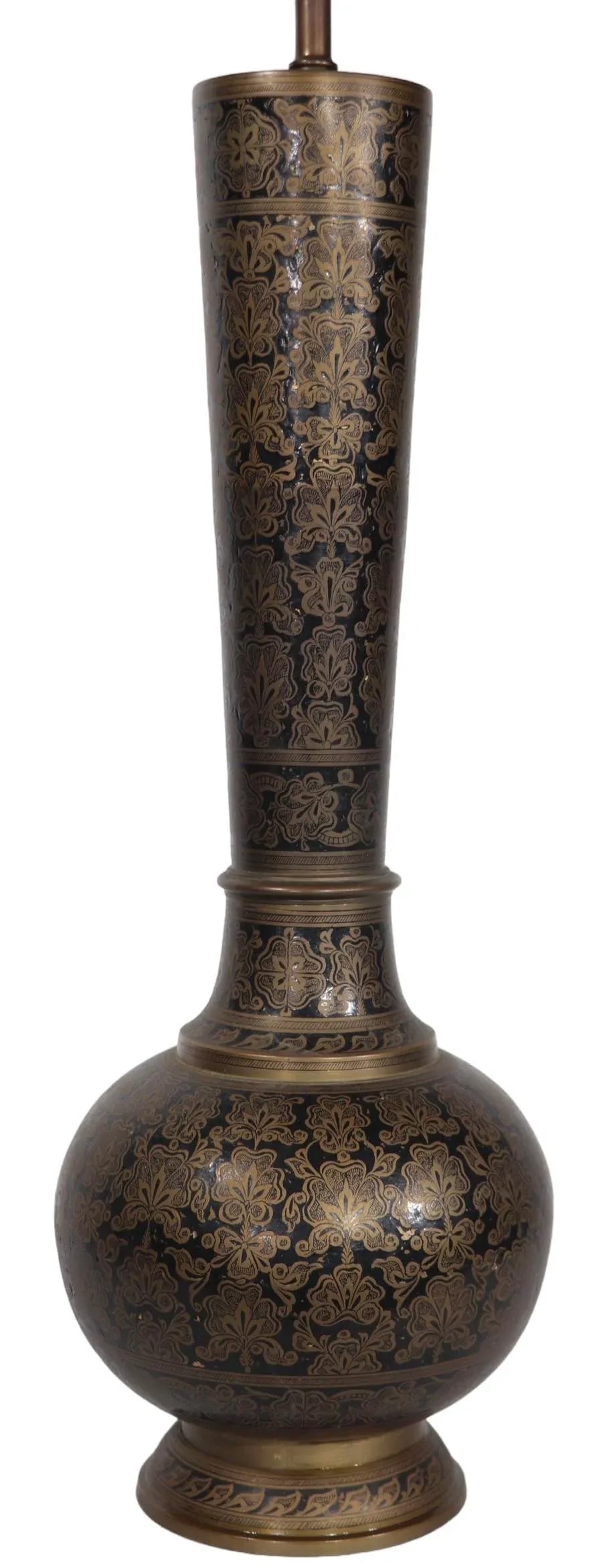 Decorative Mid Century Hollywood Regency Table Lamp Made in India C 1970's - 5