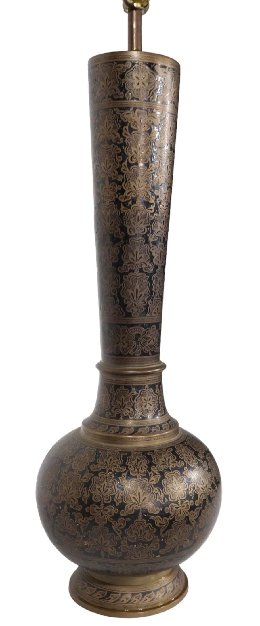 Decorative Mid Century Hollywood Regency Table Lamp Made in India C 1970's - 8