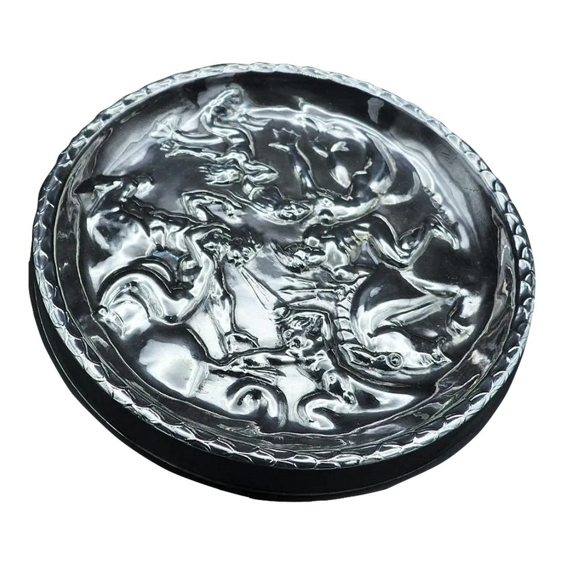 Vintage 1960s G A. B Swedish 833 Silver Wine Coaster Swirling Male Female Scultured Anatomy: This vintage wine coaster from the 1960s is a true treasure. Made of 833 fine silver, it features a swirling design of male and female sculptured anatomy, giving it a unique and intriguing look. The c
