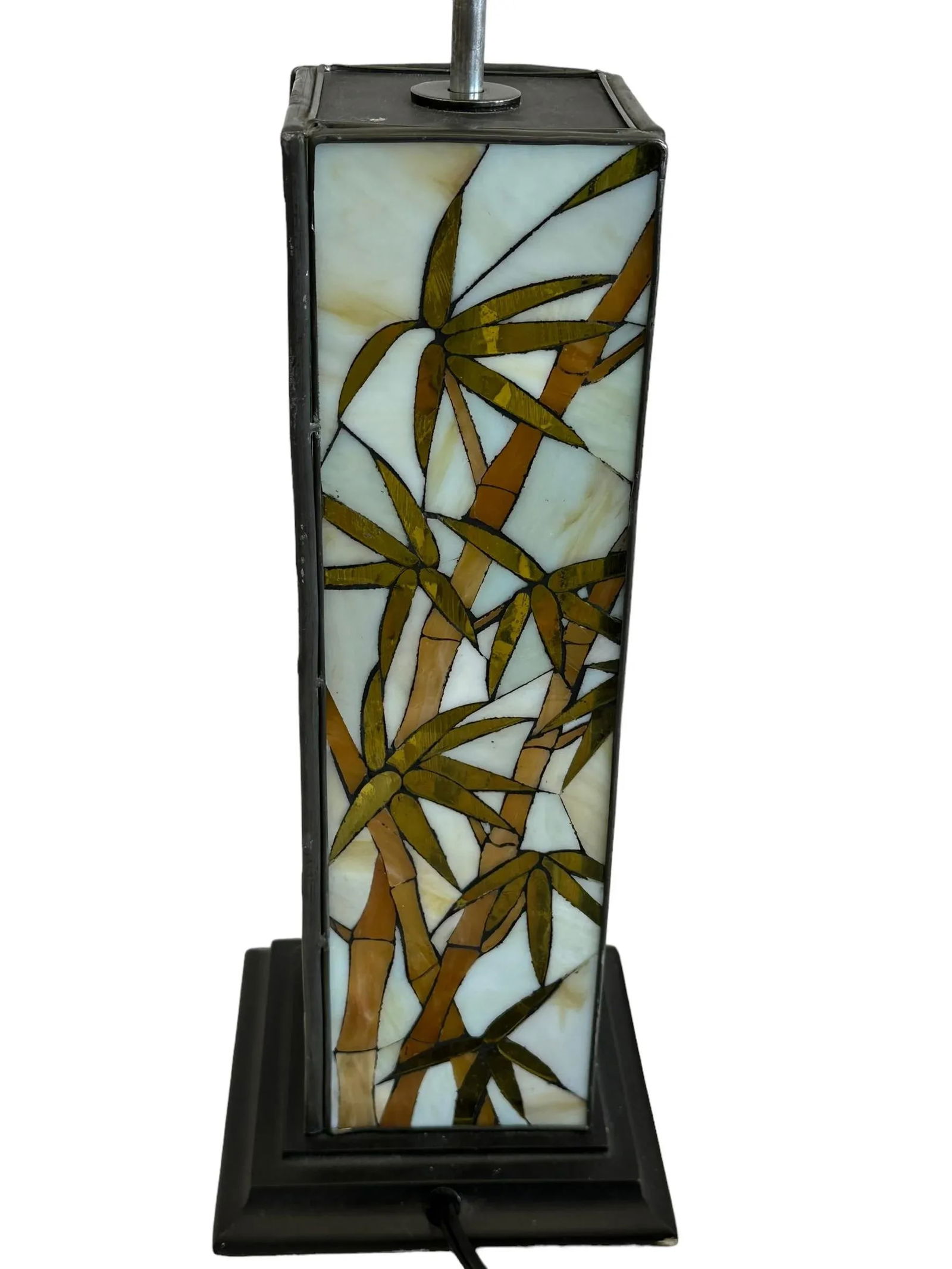 Early 20th Century Arts and Crafts Stained Glass Bamboo Lamp - 2