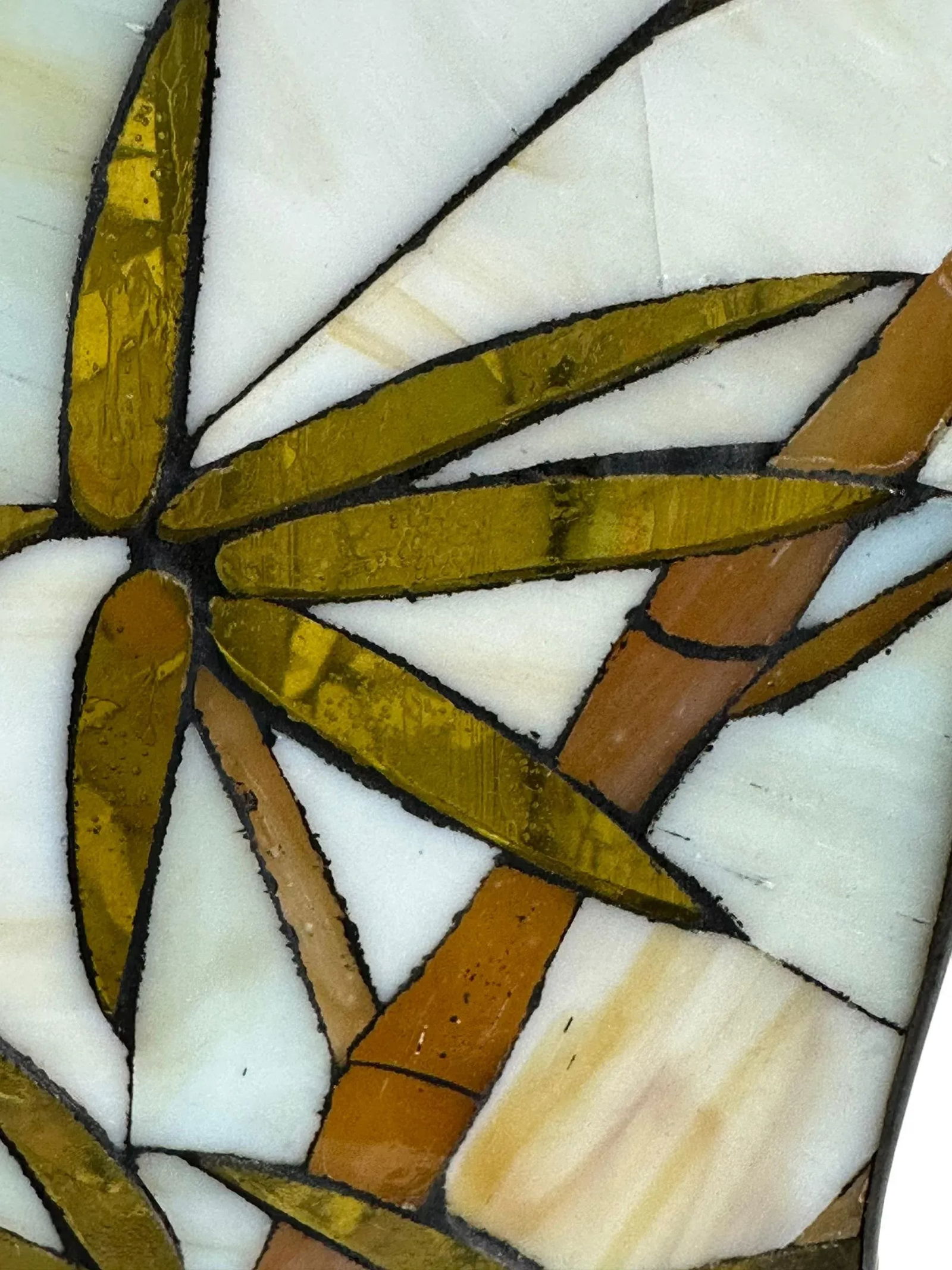 Early 20th Century Arts and Crafts Stained Glass Bamboo Lamp - 4