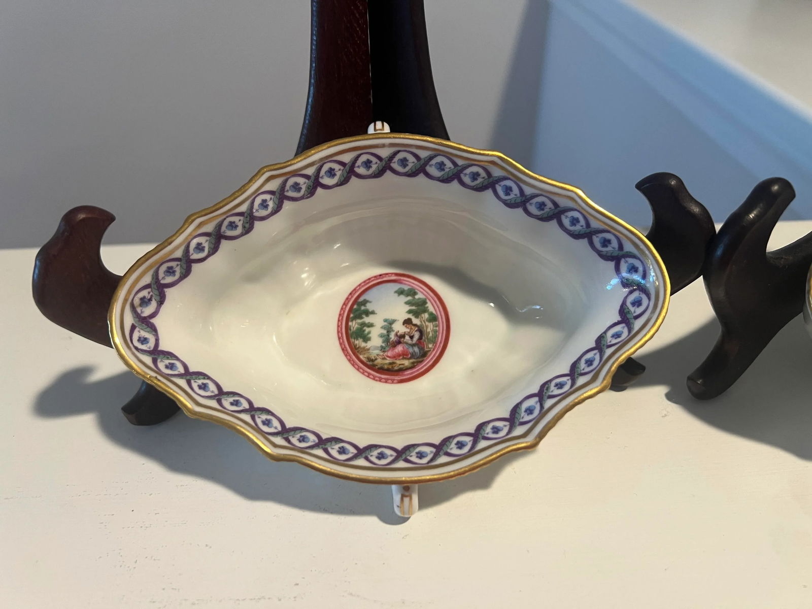 Pair, Richard Ginori Italian "Elba" Pattern Porcelain Open Sauce Boats - 2