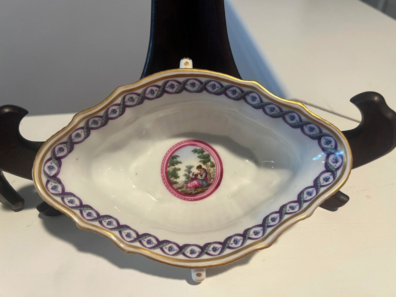 Pair, Richard Ginori Italian "Elba" Pattern Porcelain Open Sauce Boats - 5