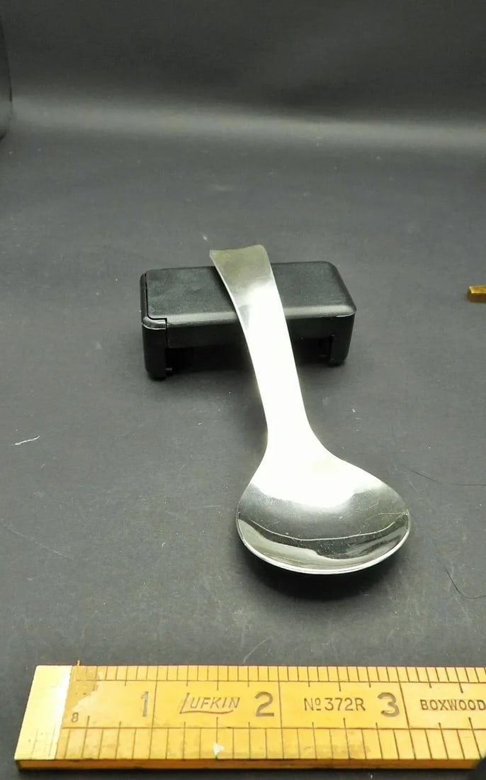 Vintage 1960s Allan Adler Sterling Silver Modernist Tea Caddy Serving Spoon - 5