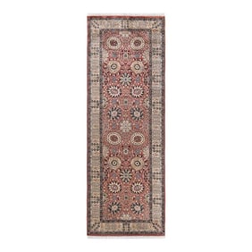 Mogul, One-of-a-Kind Hand-Knotted Area Rug - Pink, 3' 2" x 8' 10"
