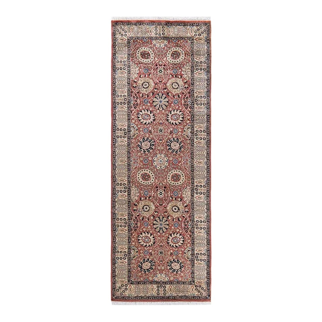 Mogul, One-of-a-Kind Hand-Knotted Area Rug - Pink, 3' 2" x 8' 10" (1 of 8)