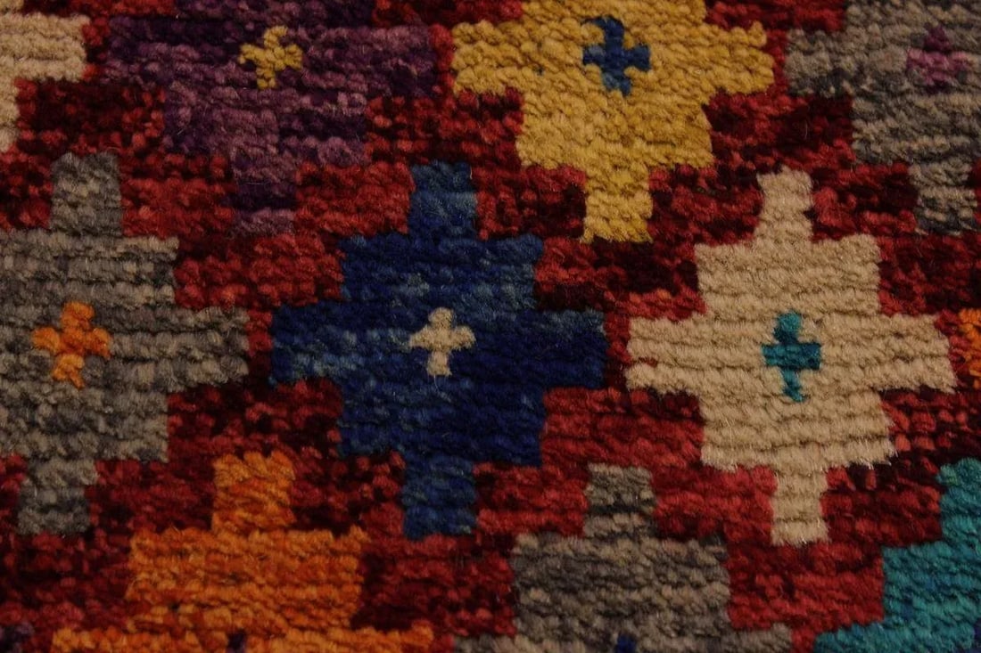 1990s Modern Balouchi Red& Orange Wool Rug- 5'1 X 6'7 - 5