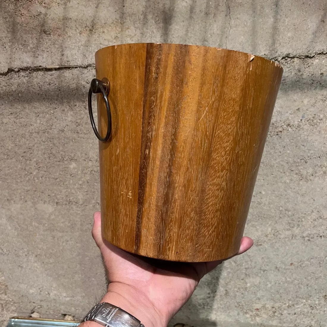 Mid-Century Modern KMC Barware Teak Wood Ice Bucket Japan - 12
