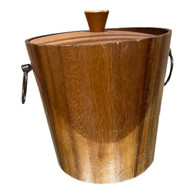 Mid-Century Modern KMC Barware Teak Wood Ice Bucket Japan