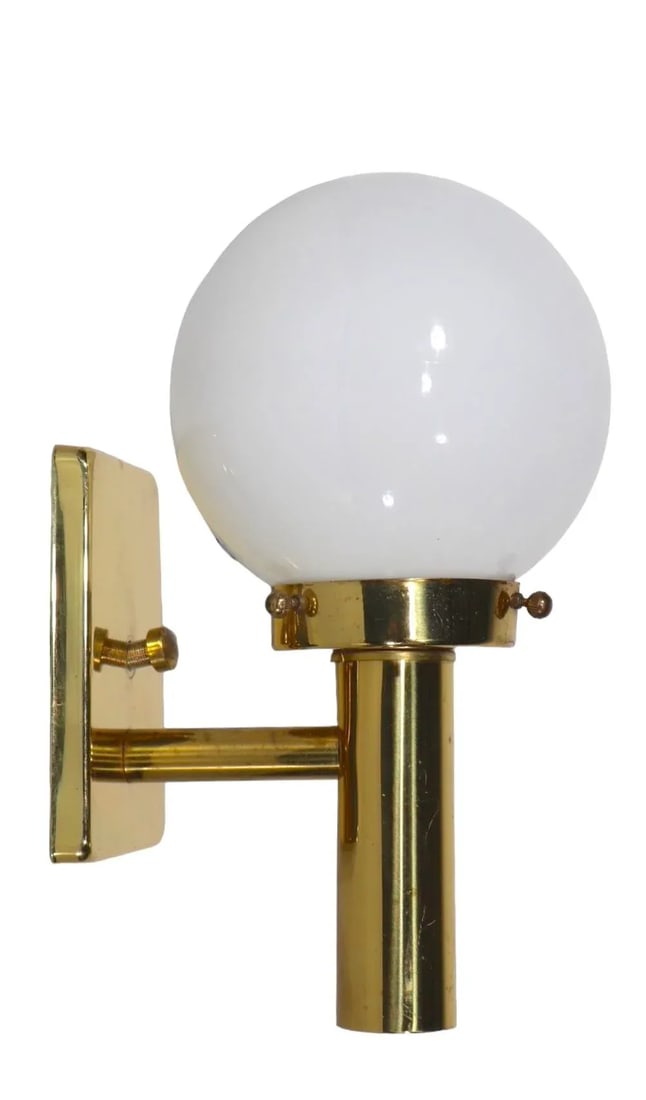 Post Modern 1980's Brass and Glass Wall Sconce - 3