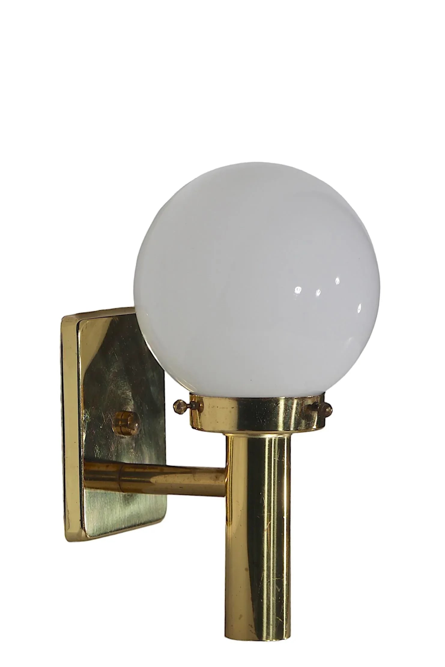 Post Modern 1980's Brass and Glass Wall Sconce - 7