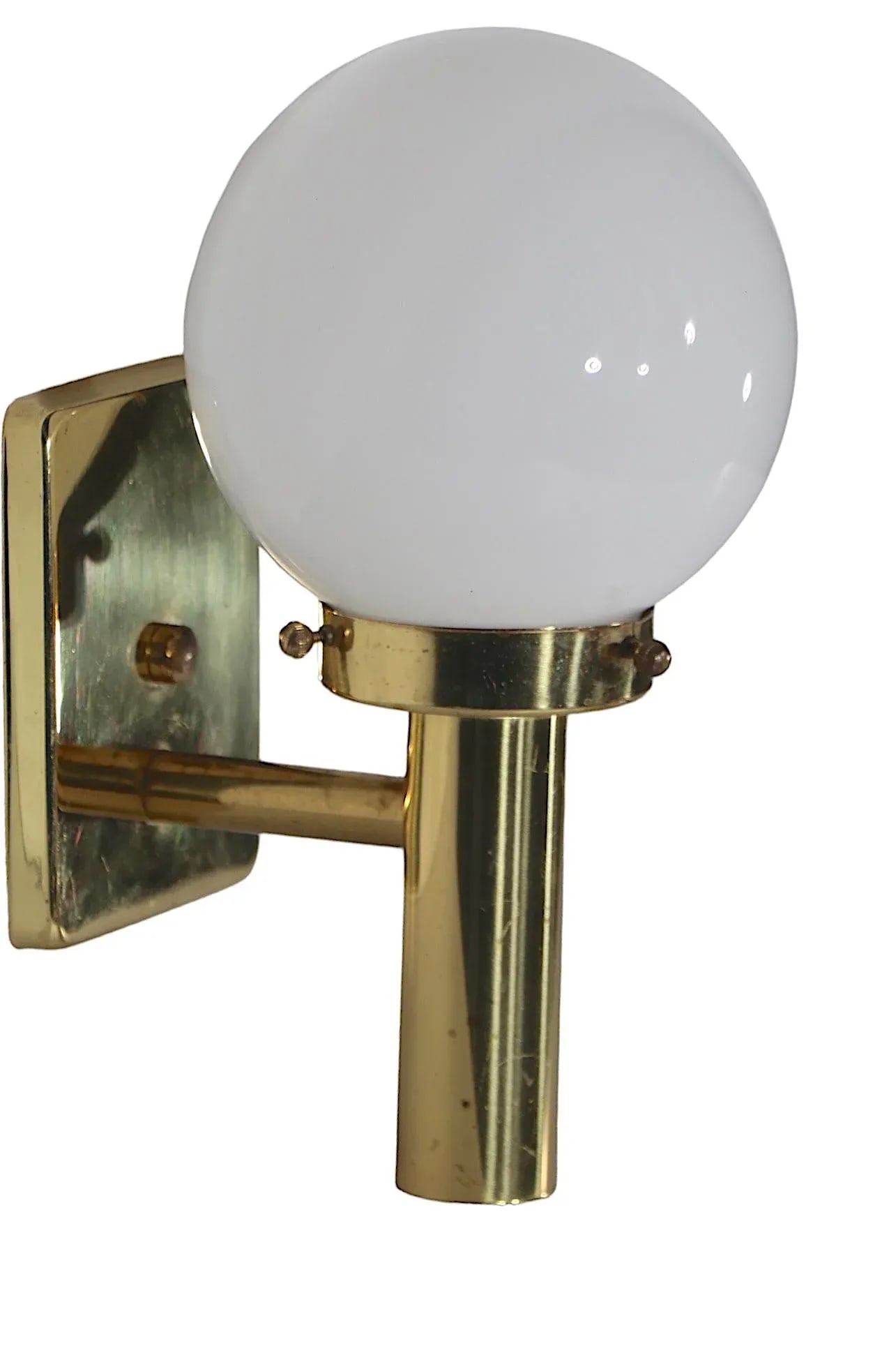 Post Modern 1980's Brass and Glass Wall Sconce - 8