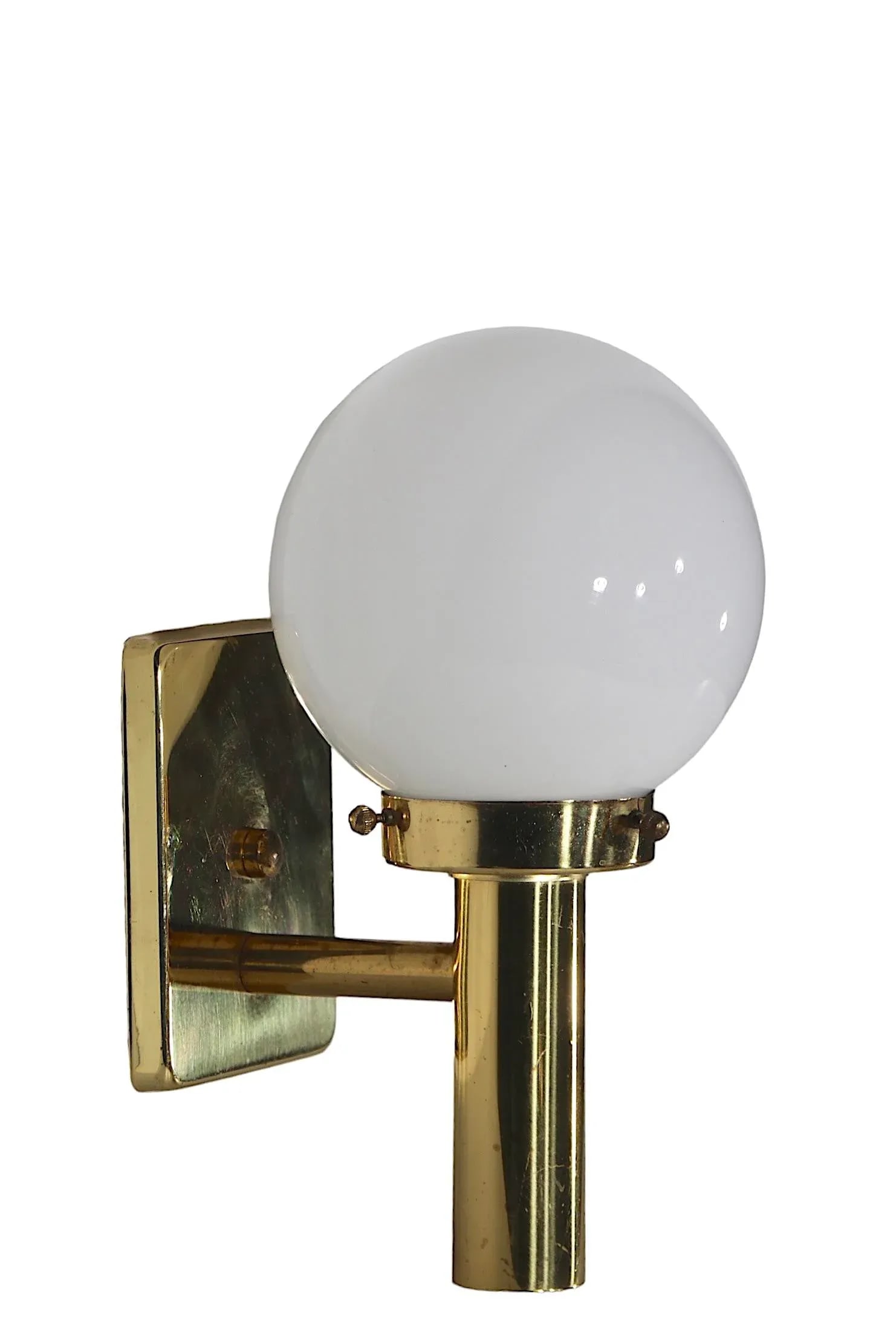 Post Modern 1980's Brass and Glass Wall Sconce - 9