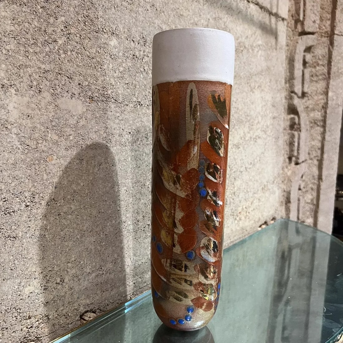 1970s Sculptural Vase Colorful Art Pottery - 4