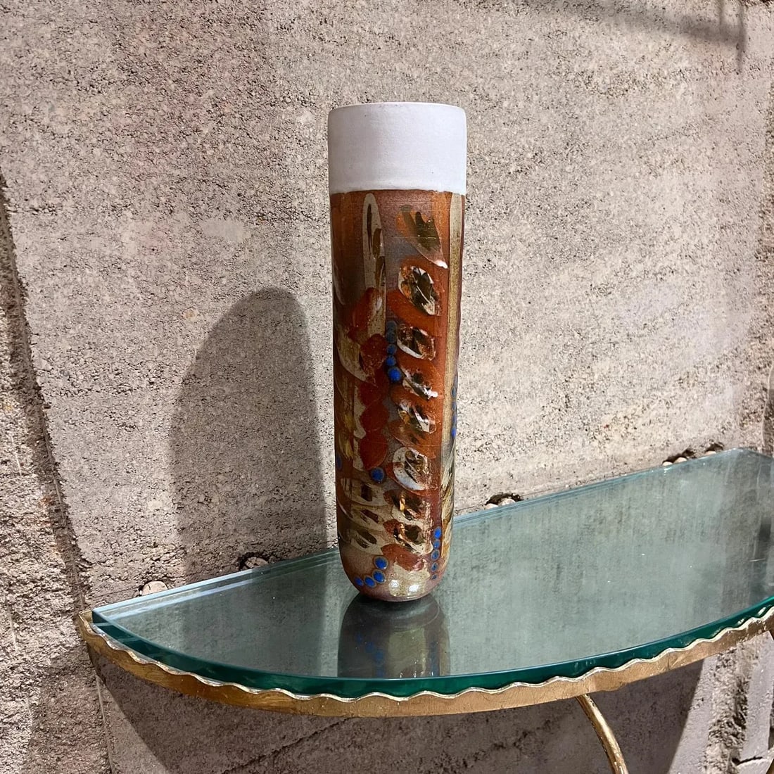 1970s Sculptural Vase Colorful Art Pottery - 5