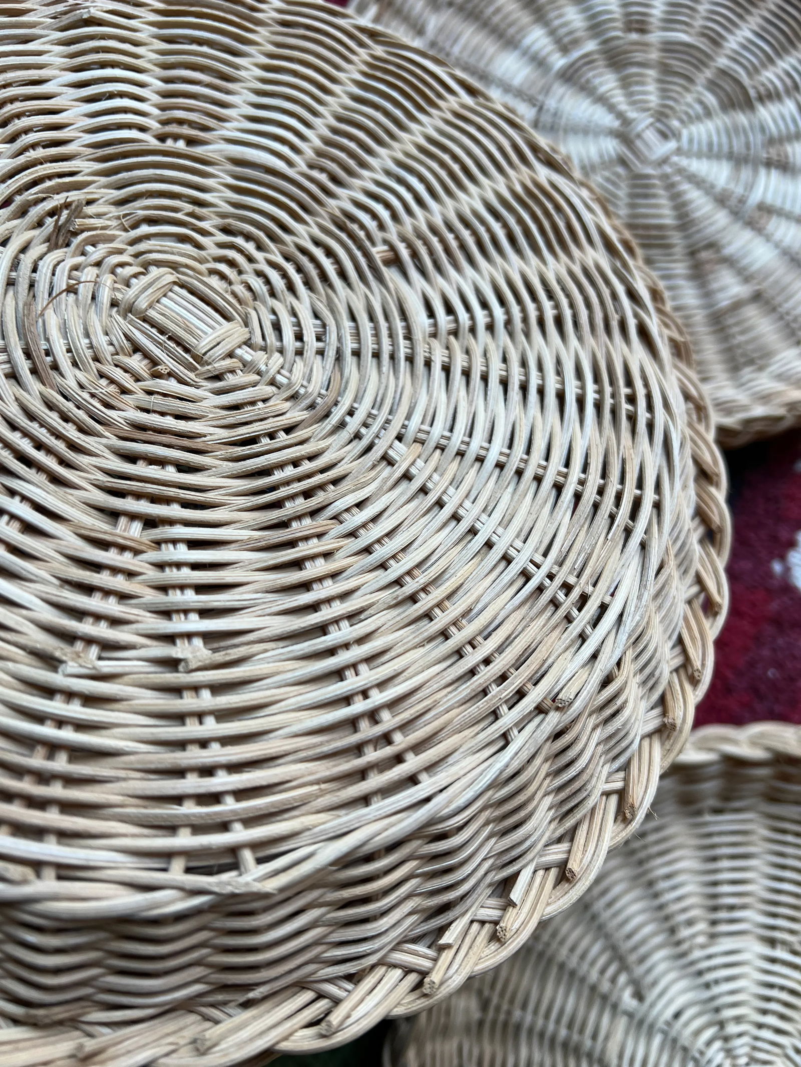 1970s Vintage Wicker Plate Holders- Set of 14 - 3