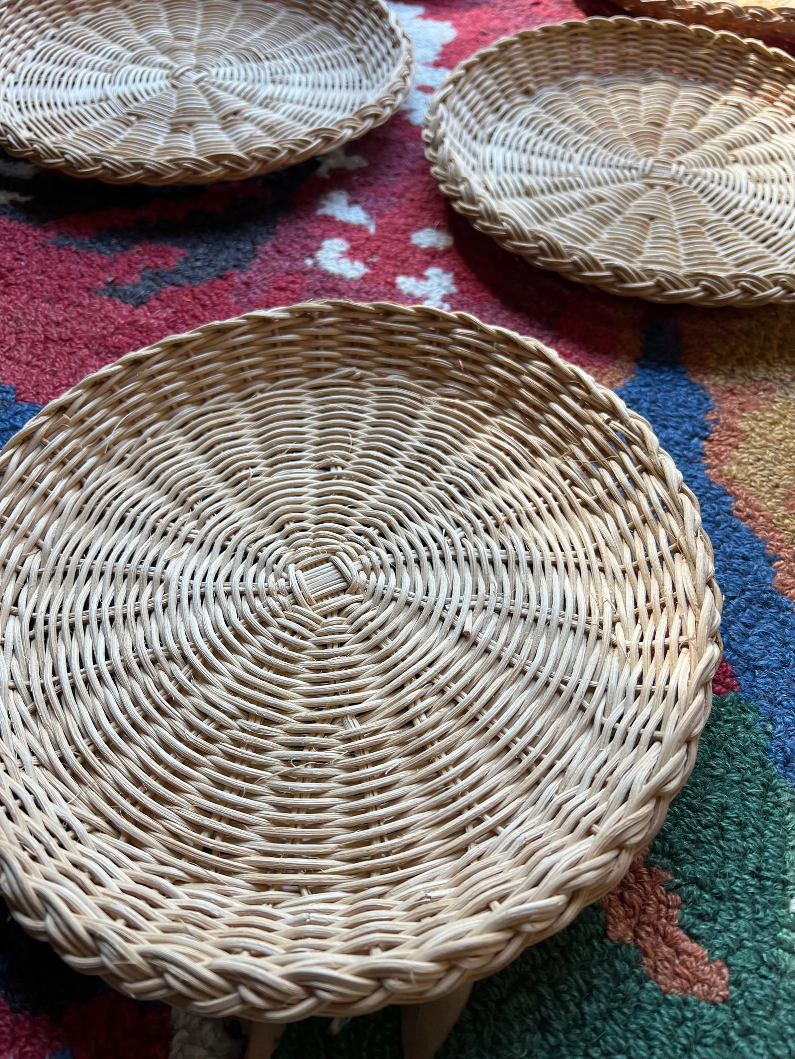 1970s Vintage Wicker Plate Holders- Set of 14 - 6