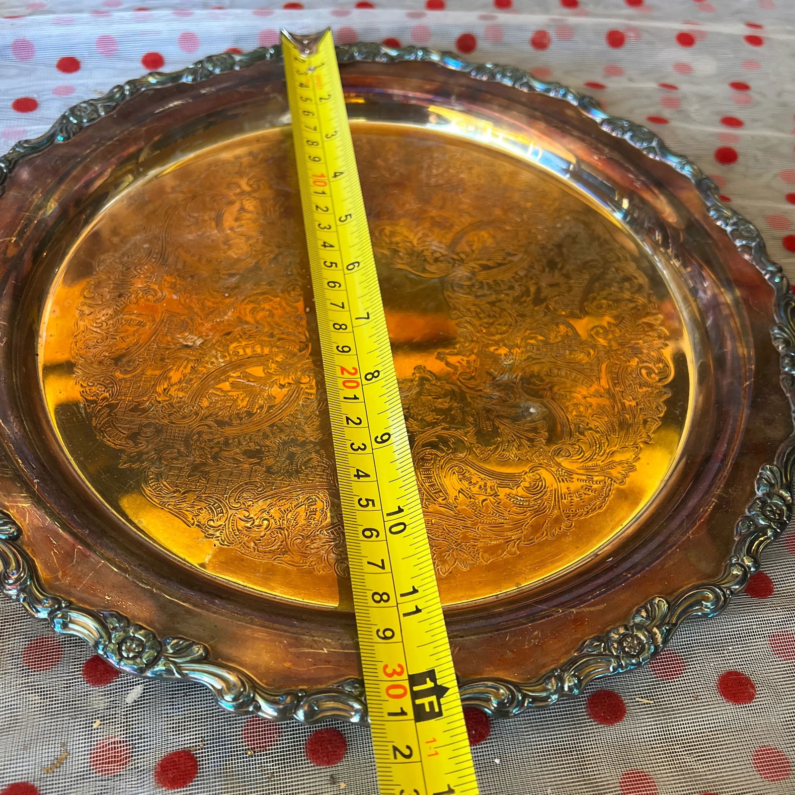 Set of 4 Vintage Silver Plated Serving Trays - 8