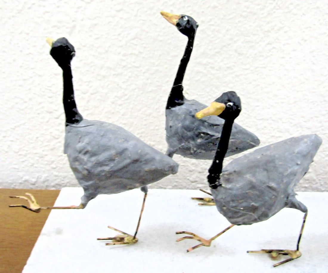 Paper Mache Sculpture of Elongated Farmer and Geese Attributed to Paul Duval - 10