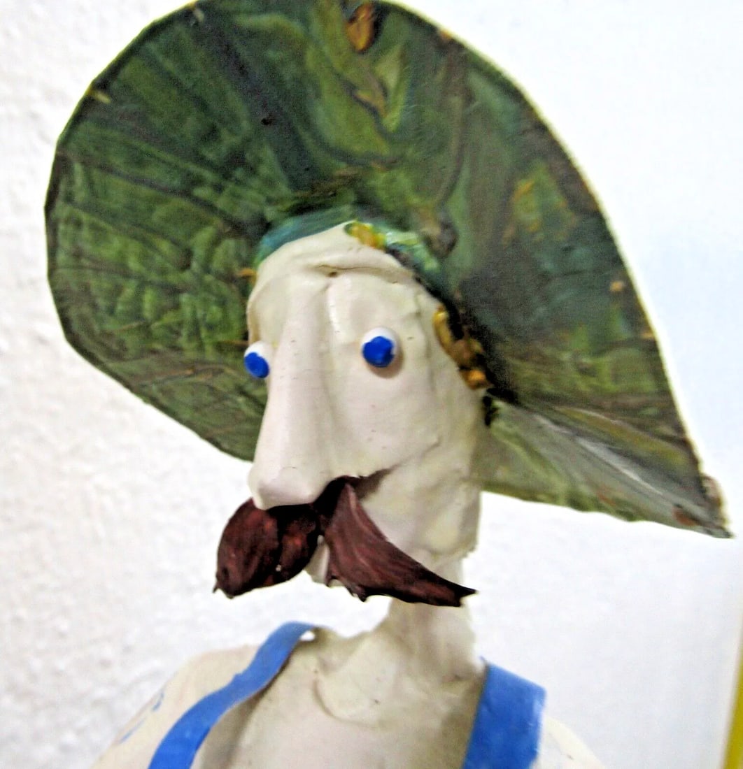 Paper Mache Sculpture of Elongated Farmer and Geese Attributed to Paul Duval - 12