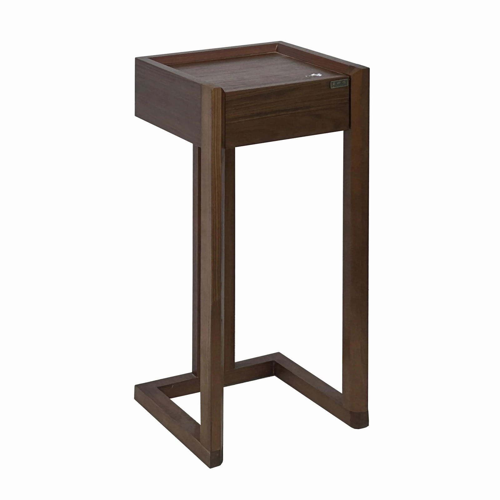 32" Chinese Oriental Minimalistic Square Brown Plant Stand Pedestal Table - 3