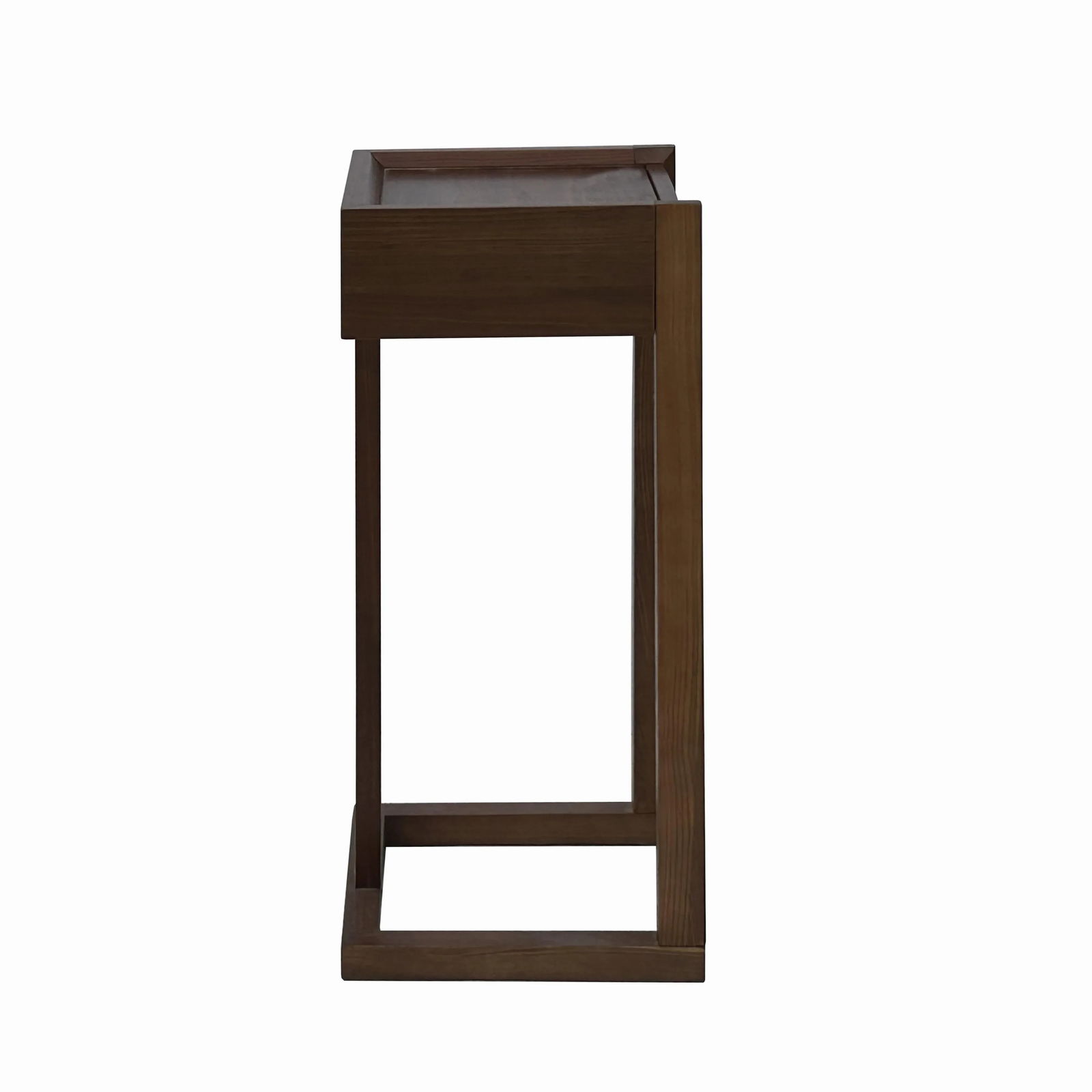 32" Chinese Oriental Minimalistic Square Brown Plant Stand Pedestal Table - 5