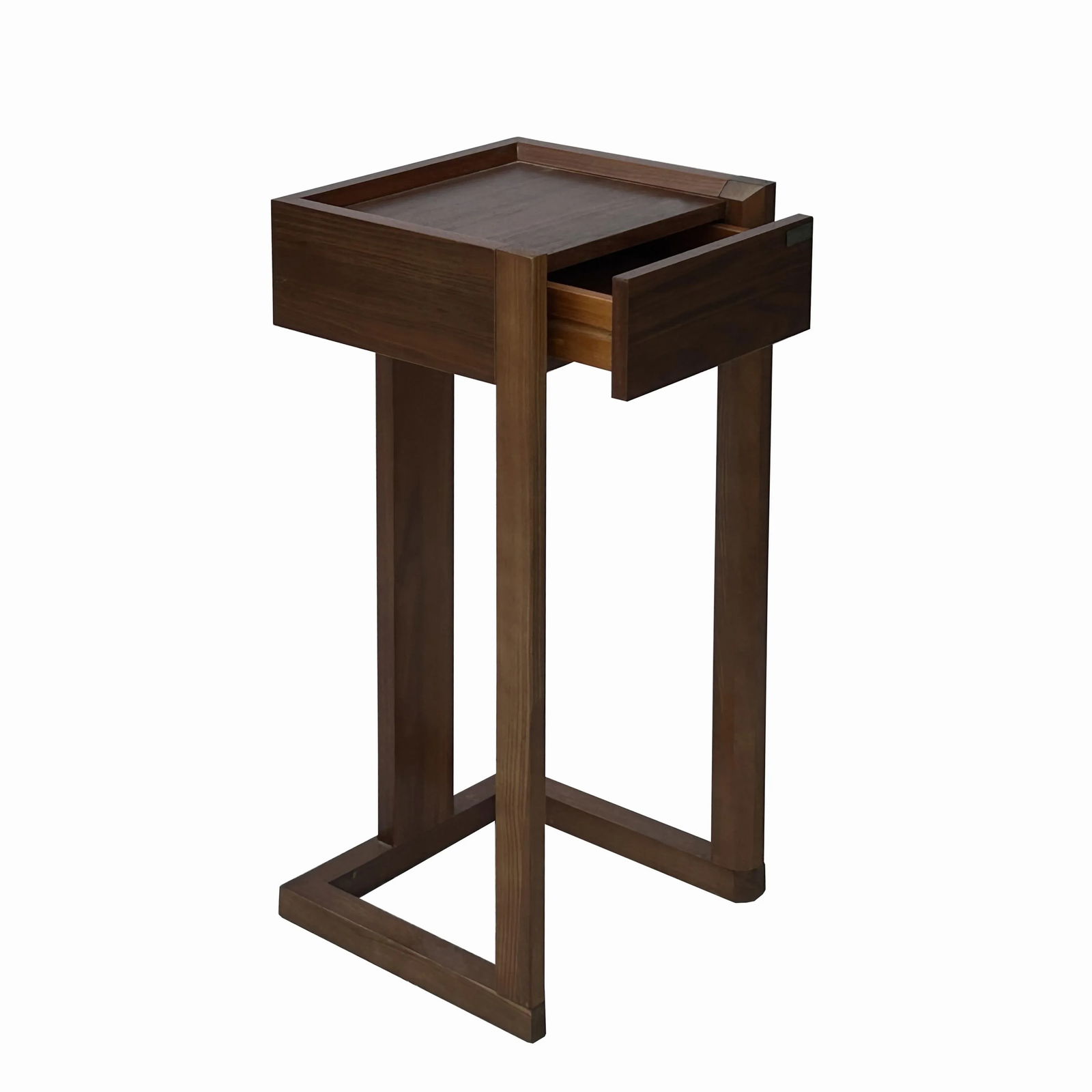 32" Chinese Oriental Minimalistic Square Brown Plant Stand Pedestal Table - 7