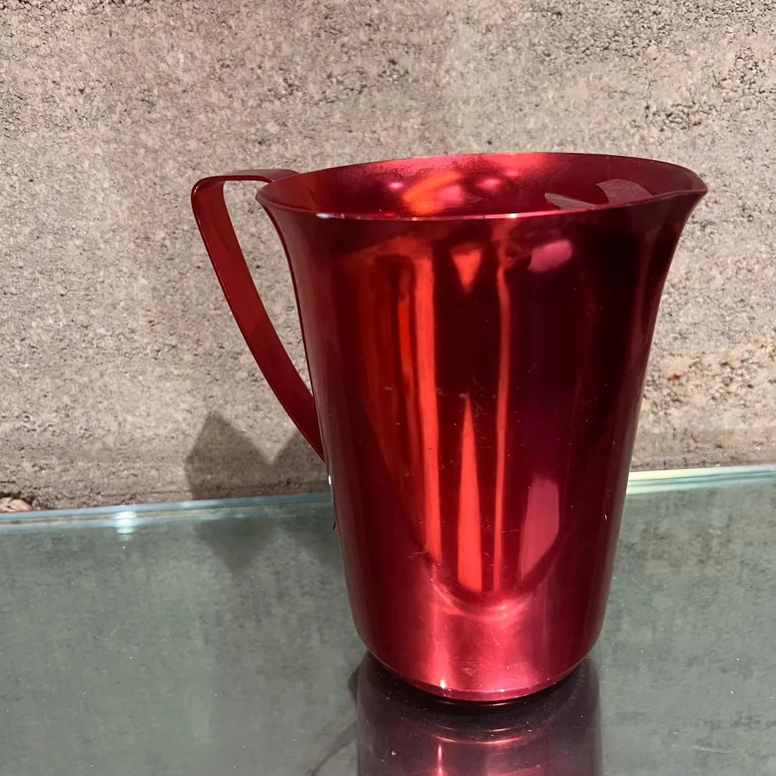 1970s Modernist Red Aluminum Pitcher - 5