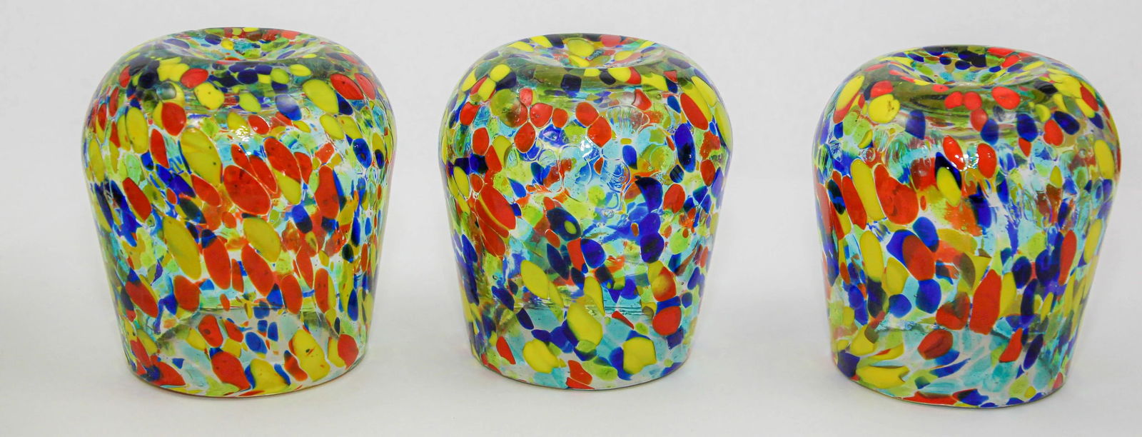 Hand Blown Multicolor Murano Style Art Glass Jug Pitcher and Glasses - 10