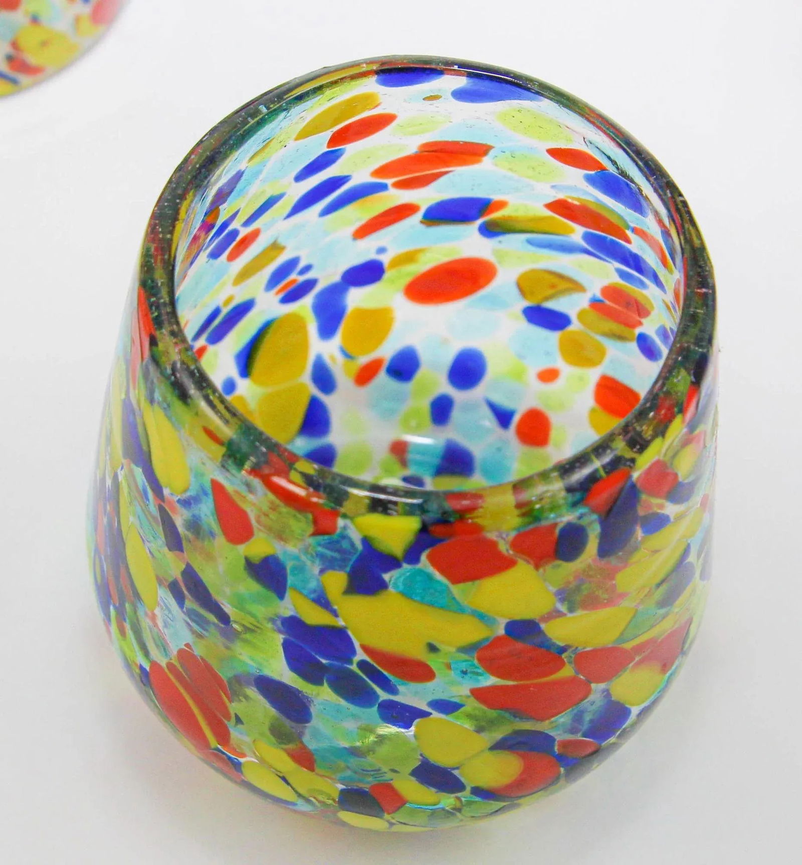 Hand Blown Multicolor Murano Style Art Glass Jug Pitcher and Glasses - 11