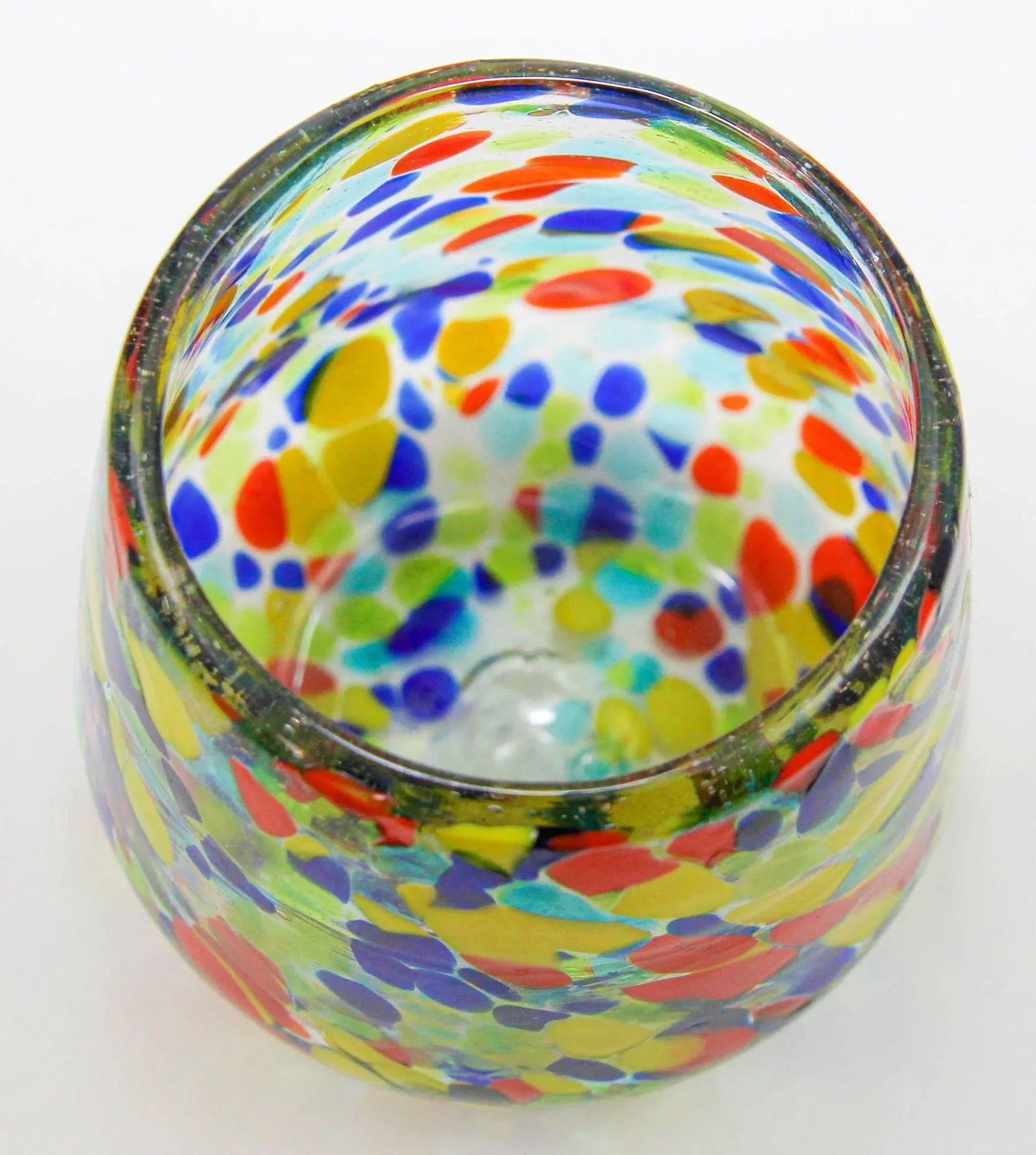 Hand Blown Multicolor Murano Style Art Glass Jug Pitcher and Glasses - 12