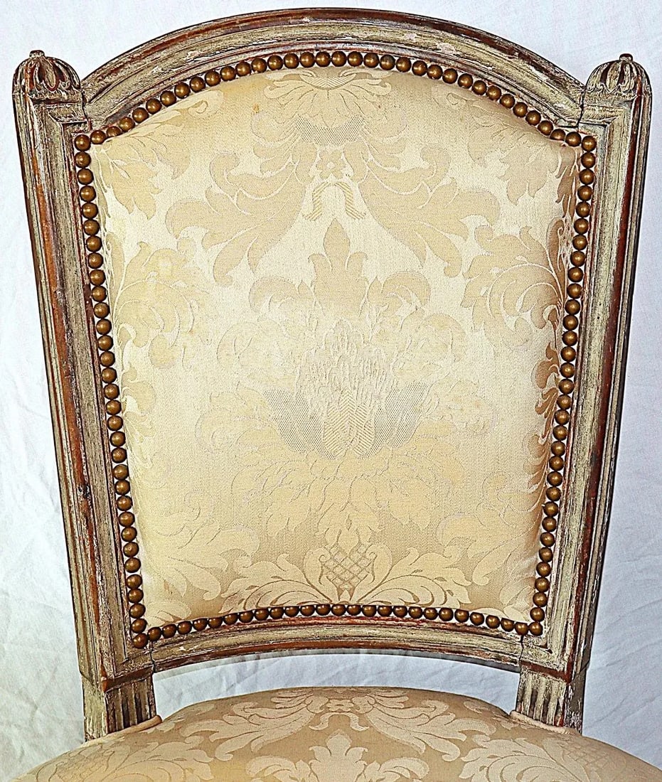 Antique French Painted Louis XVI Style Vanity Chair - 3