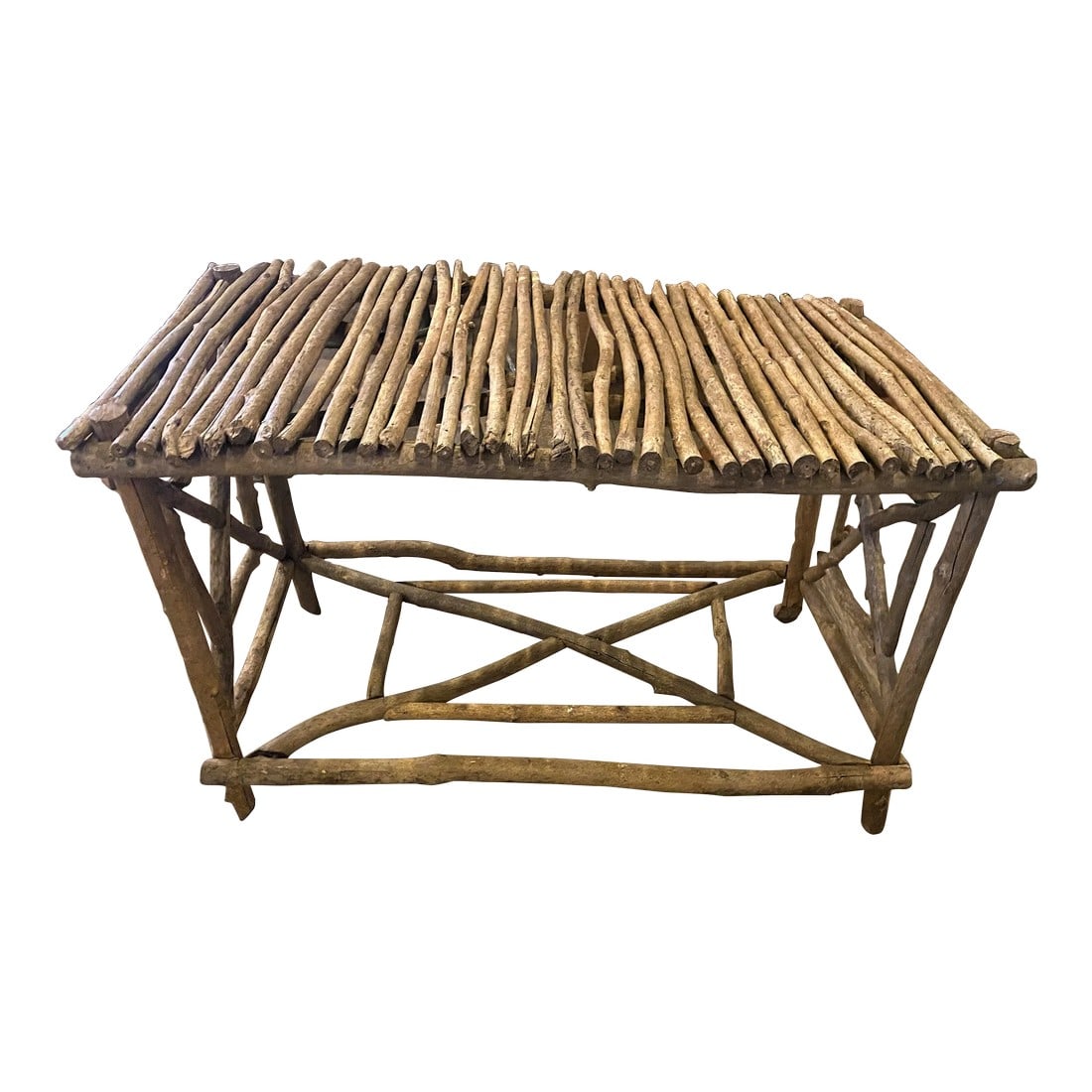 Early 20th Century Rustic Adirondack Twig Branch Stand Cabin Console Table (1 of 10)