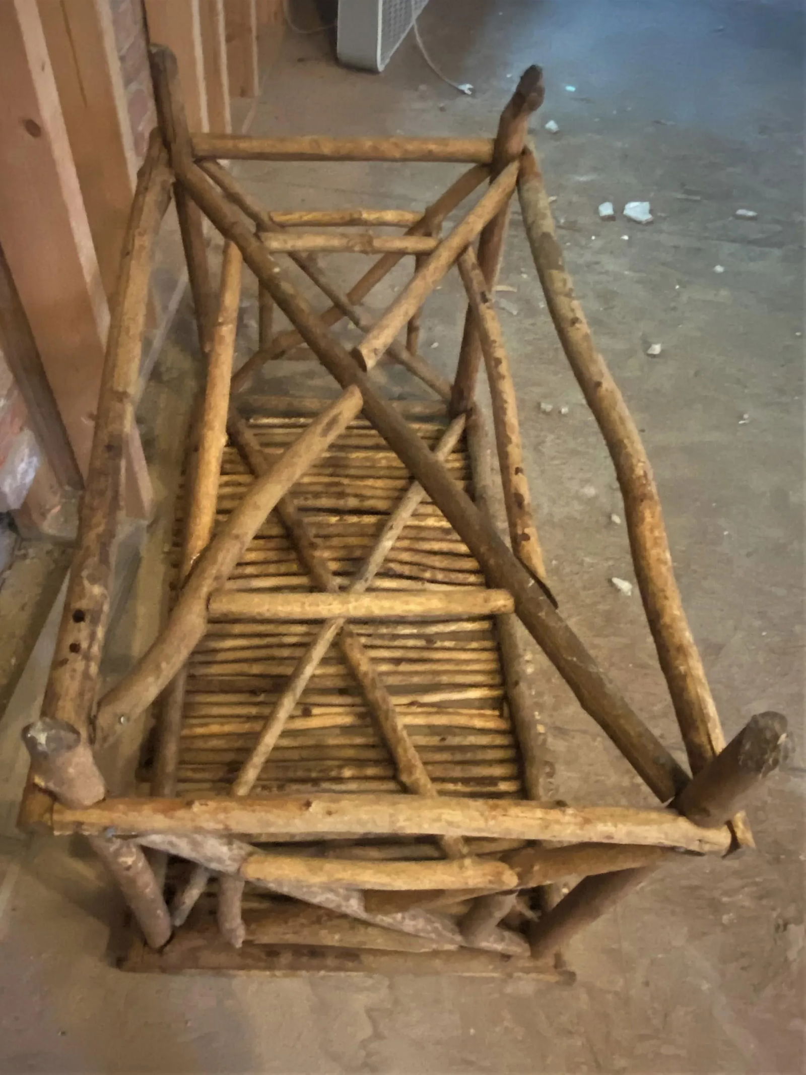 Early 20th Century Rustic Adirondack Twig Branch Stand Cabin Console Table - 9