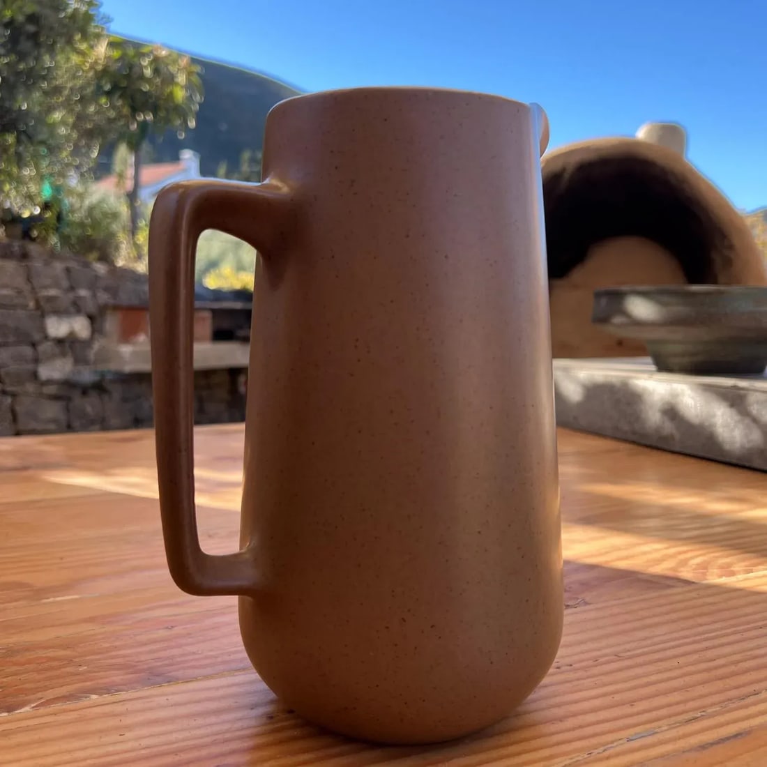 1960s Stoneware Pottery Ceramic Pitcher Metlox Manhattan Beach - 8