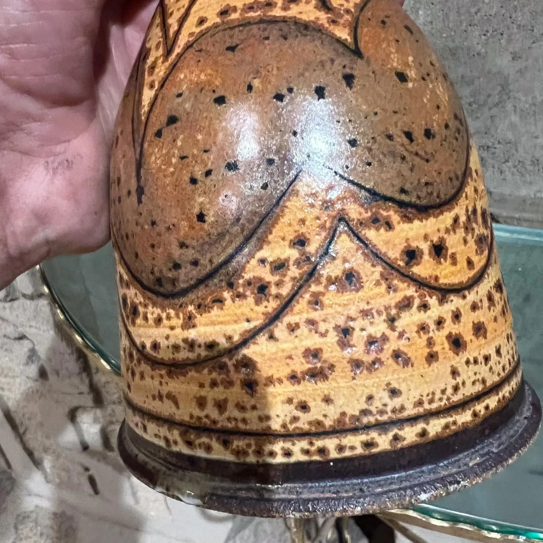 Modern Studio Art Pottery Wine Carafe Set 2 Goblets - 10