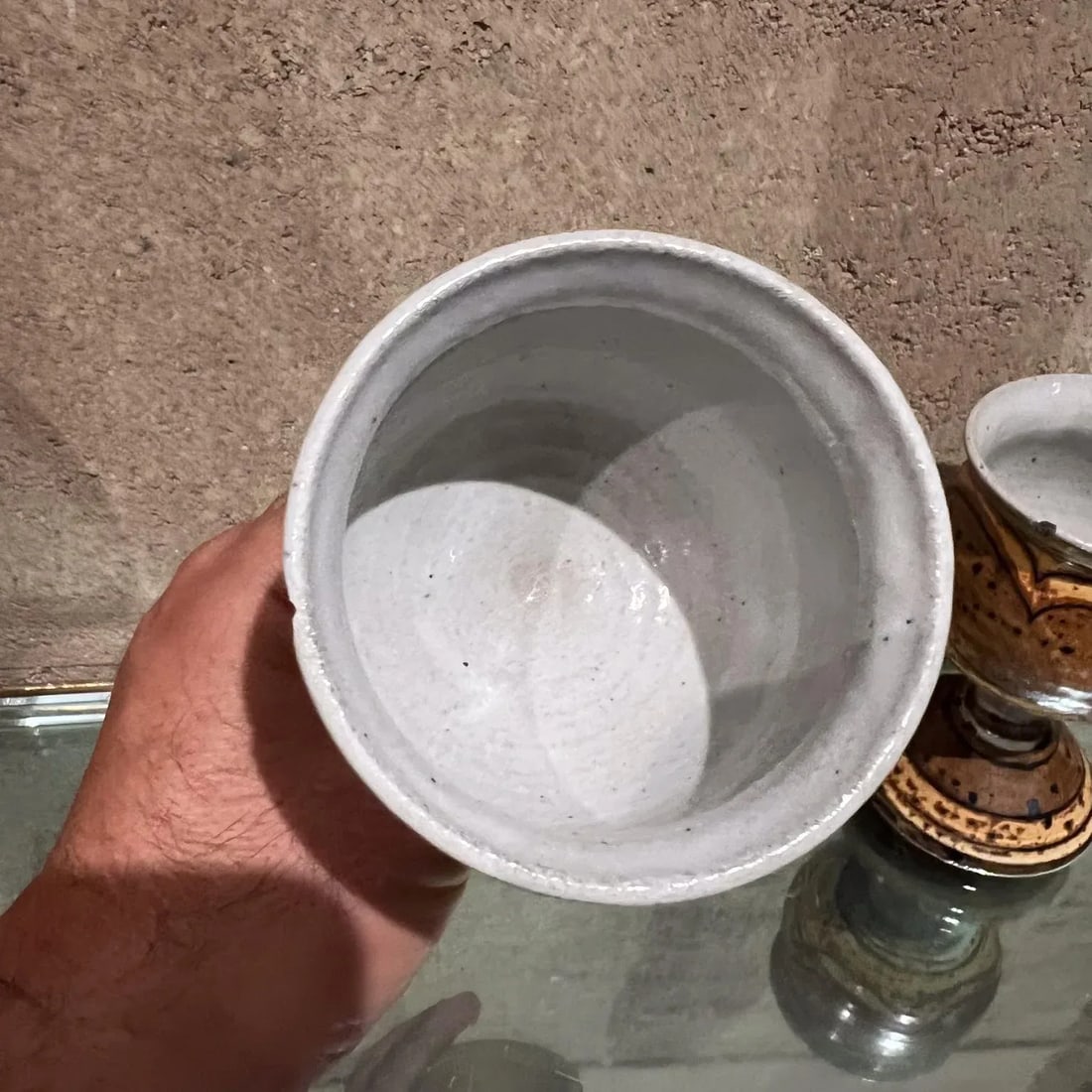 Modern Studio Art Pottery Wine Carafe Set 2 Goblets - 12