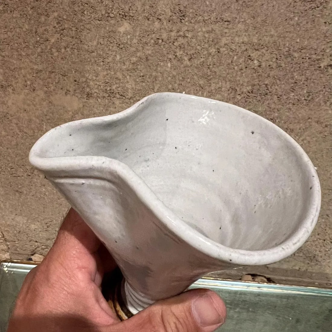 Modern Studio Art Pottery Wine Carafe Set 2 Goblets - 8