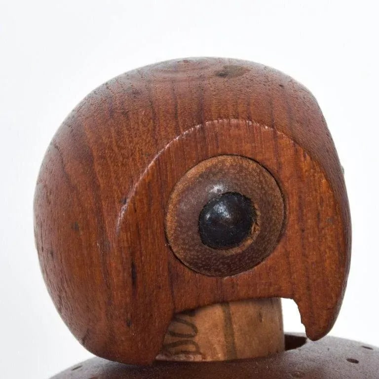 1960s Vintage Teak Parrot Bottle Stopper Cork Denmark - 2