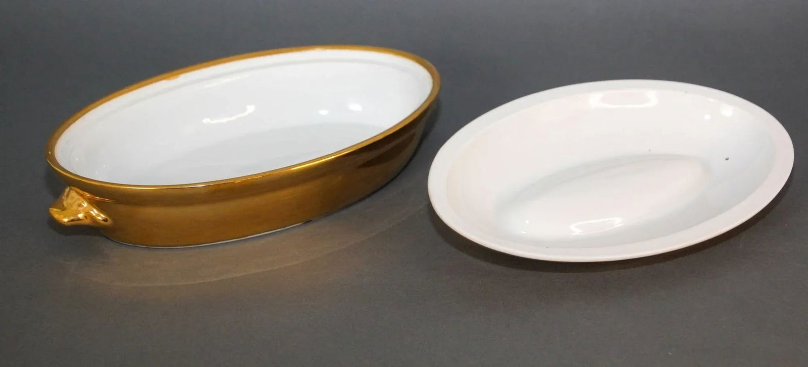 Royal Worcester England Oval Lidded Tureen Lustre Gold - 6