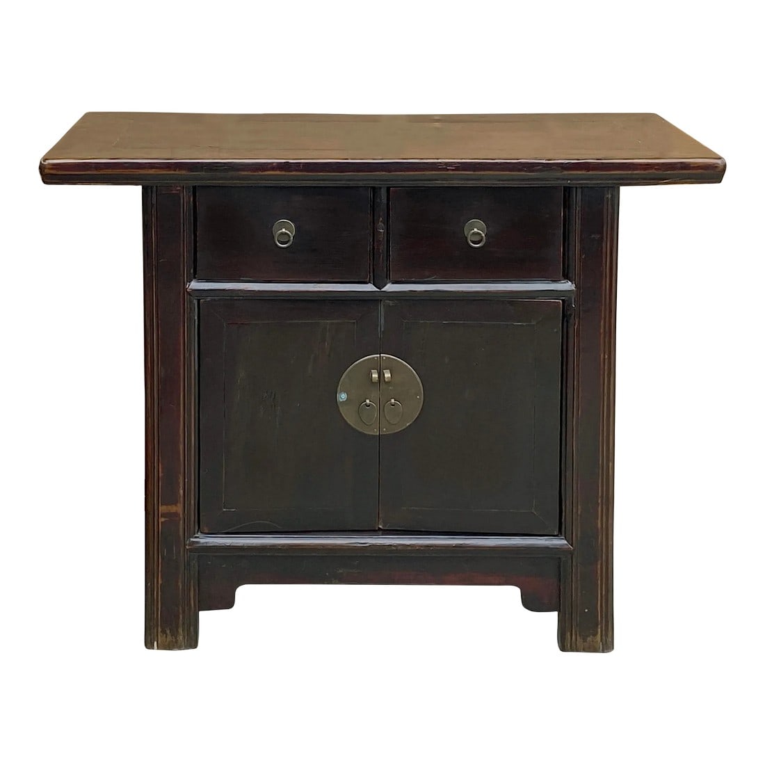 Vintage Chinese Dark Brown Drawers Side Table Credenza Vanity Cabinet: Introducing a timeless piece of furniture that seamlessly blends elegance with functionality – the Vintage Chinese Dark Brown Drawers Side Table Credenza Vanity Cabinet. This exquisite piece is