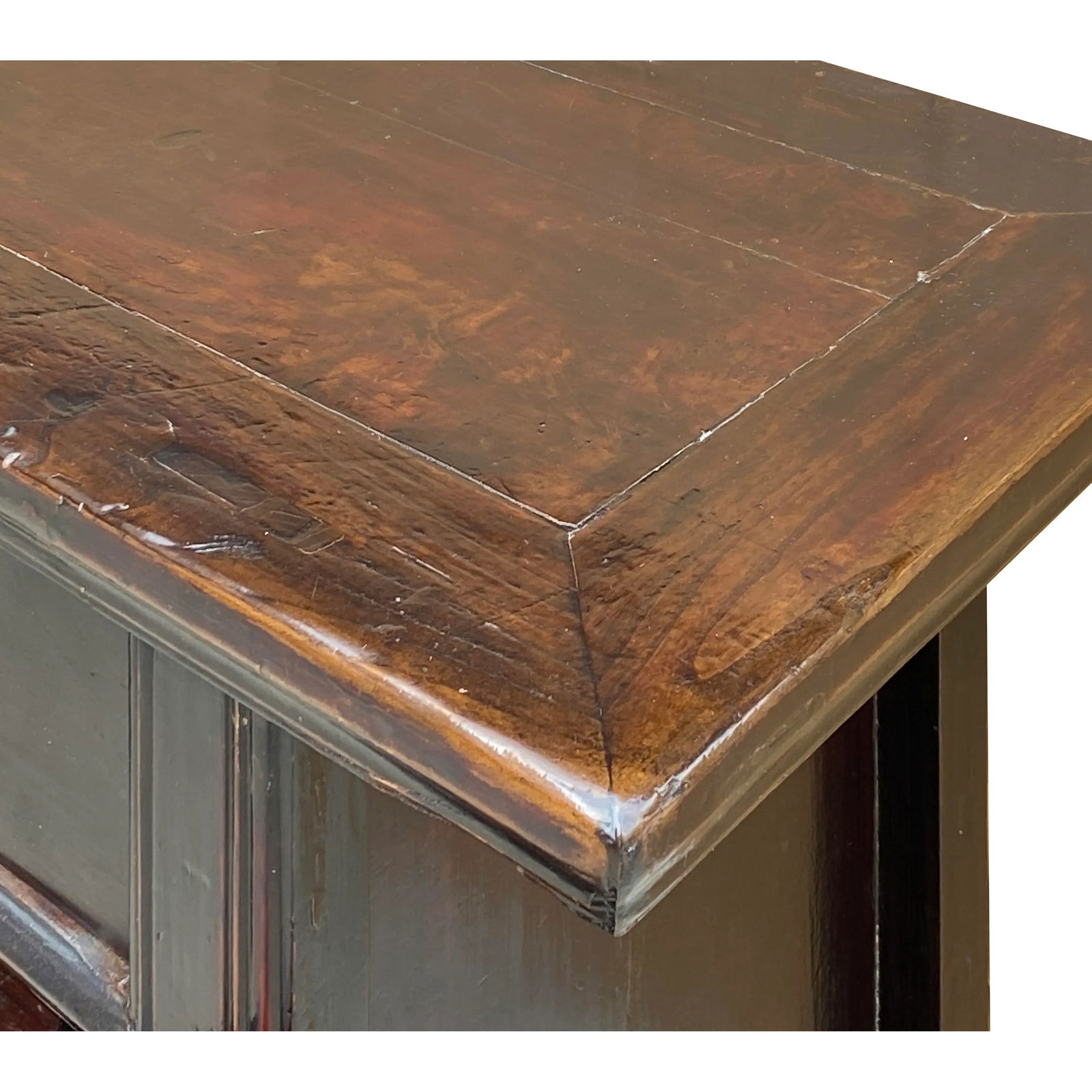 Vintage Chinese Dark Brown Drawers Side Table Credenza Vanity Cabinet - 6