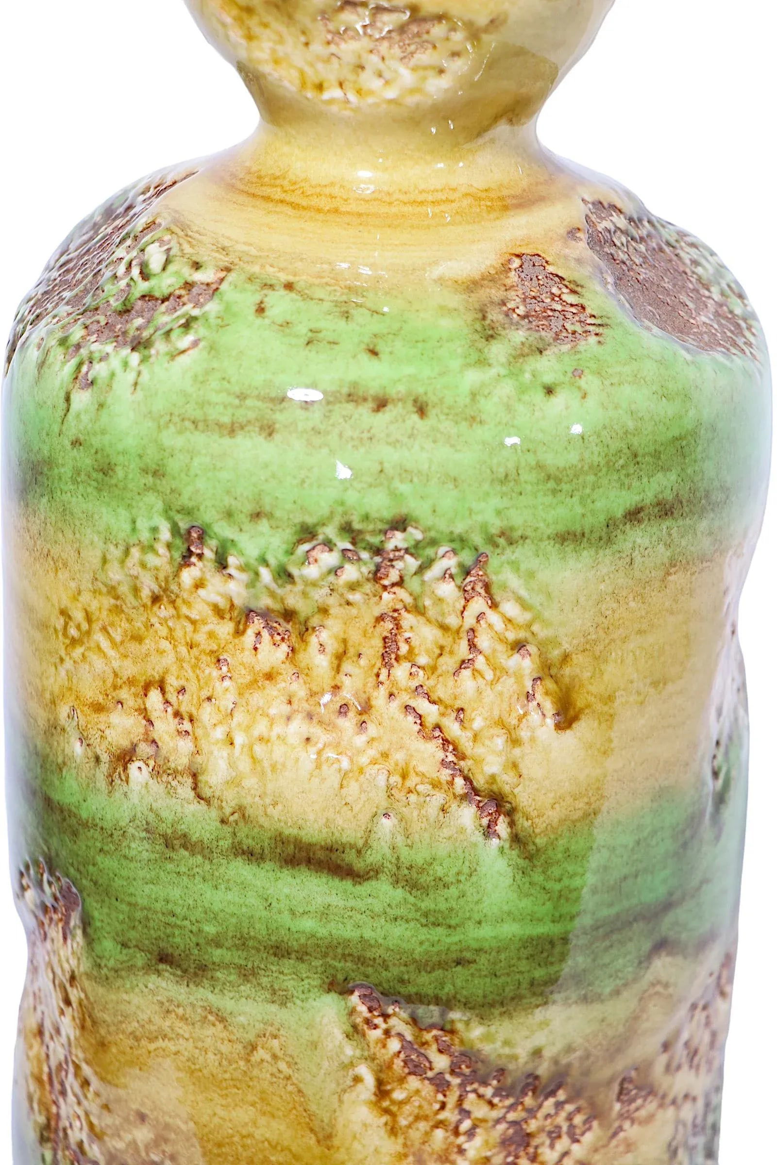 Ceramic Mid Century Table Lamp With Volcanic Earth Tone Glaze C 1950/1960's - 7