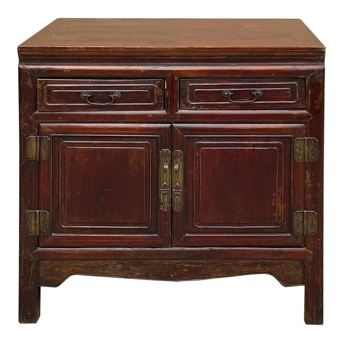 Vintage Chinese Carving Brown Drawers Side Table Credenza Cabinet: Introducing a piece that seamlessly blends the richness of history with functional elegance – the Vintage Chinese Distressed Brown Drawers Side Table Credenza Cabinet. This distinctive furniture