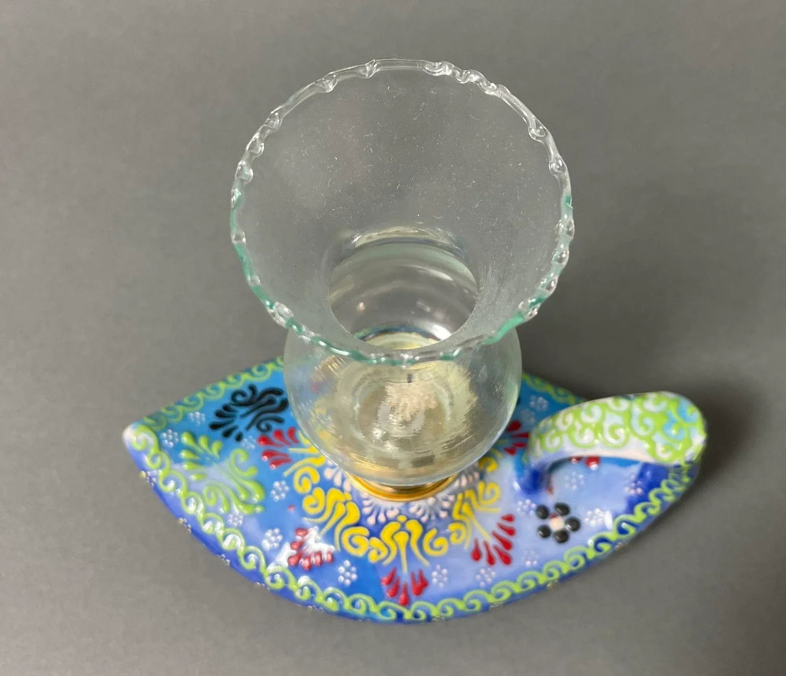 Aladdin Stylish Handmade Blue Ceramic Turkish Oil Lamp - 5