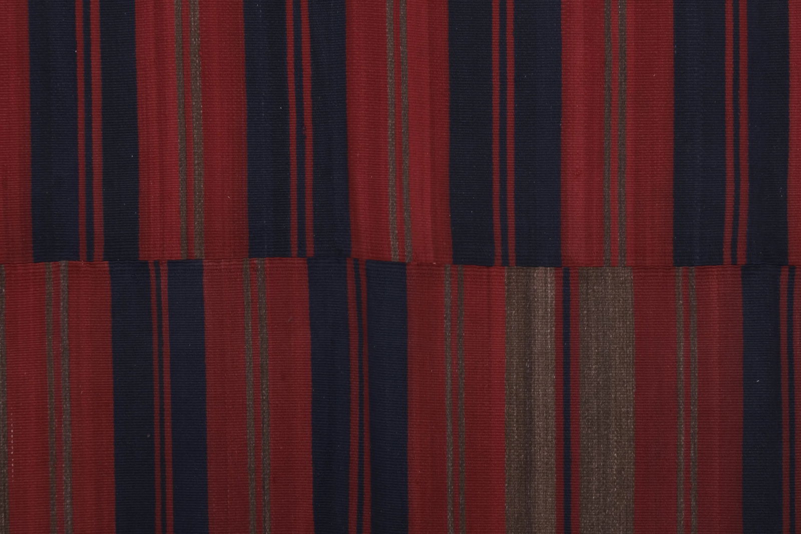 1960s Vintage Red Striped Kilim Rug 8'10"x 8'10" - 5