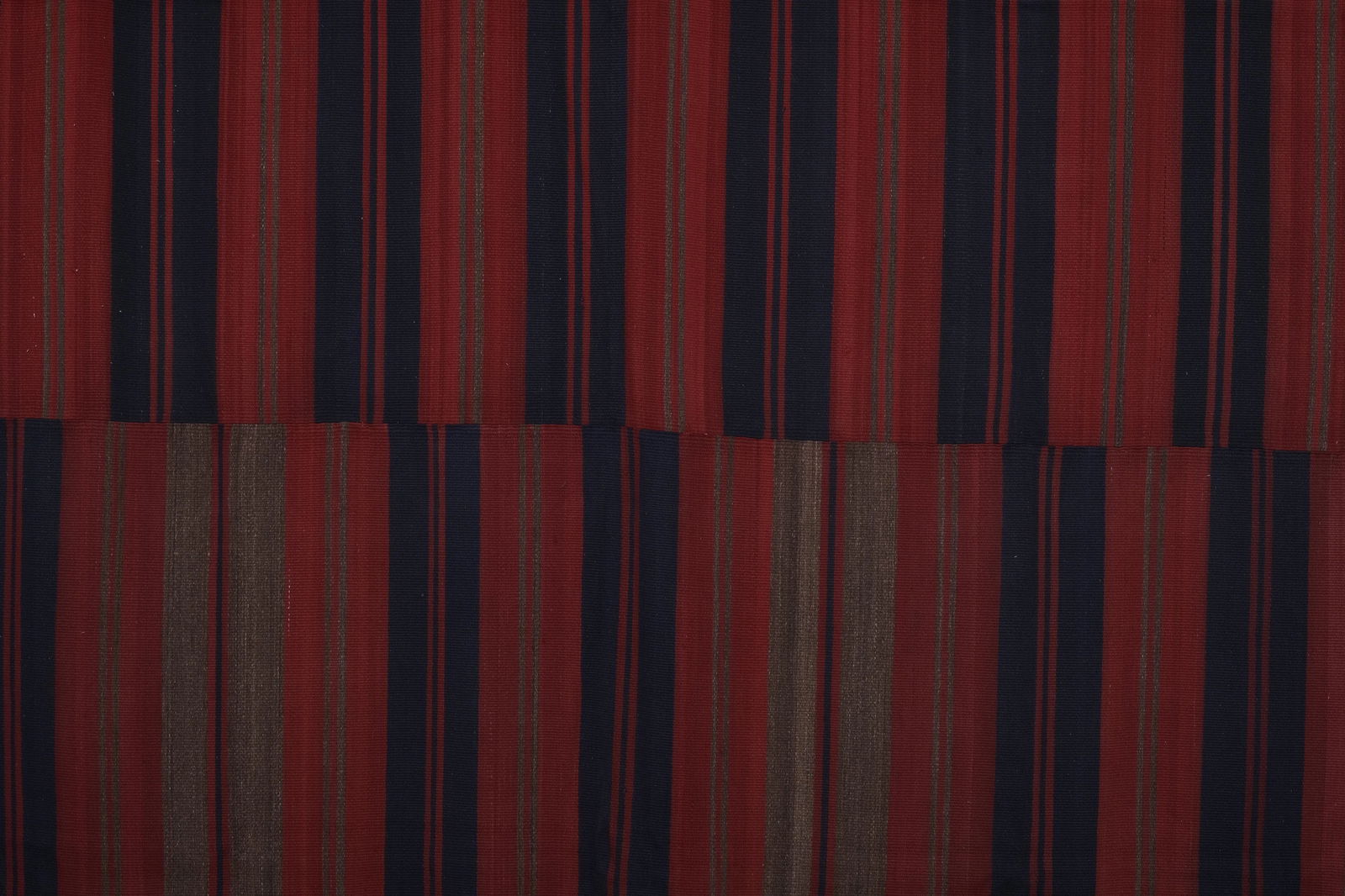 1960s Vintage Red Striped Kilim Rug 8'10"x 8'10" - 6