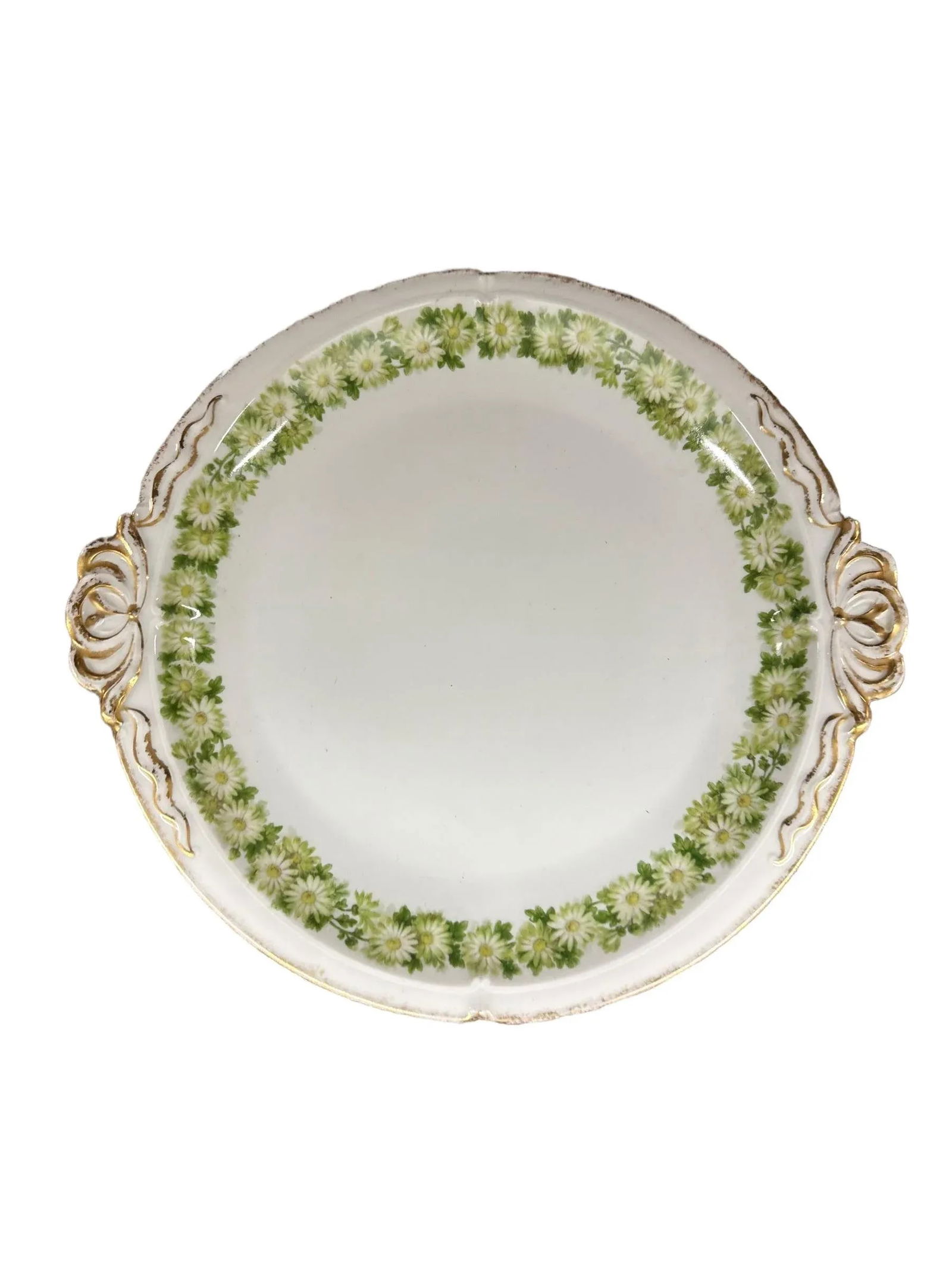Antique Haviland Limoges Gilded Platter With Daisy Chain Pattern - 2